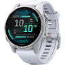 Смарт-часы GARMIN FENIX 8 – 43 мм, AMOLED, серебристые с силиконовым ремешком цвета белый камень 010-02903-00