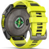 Смарт-часы GARMIN FENIX 8 – 51 мм, Solar Sapphire, титан с ярко-желтым/графитовым силиконовым ремешком 010-02907-21
